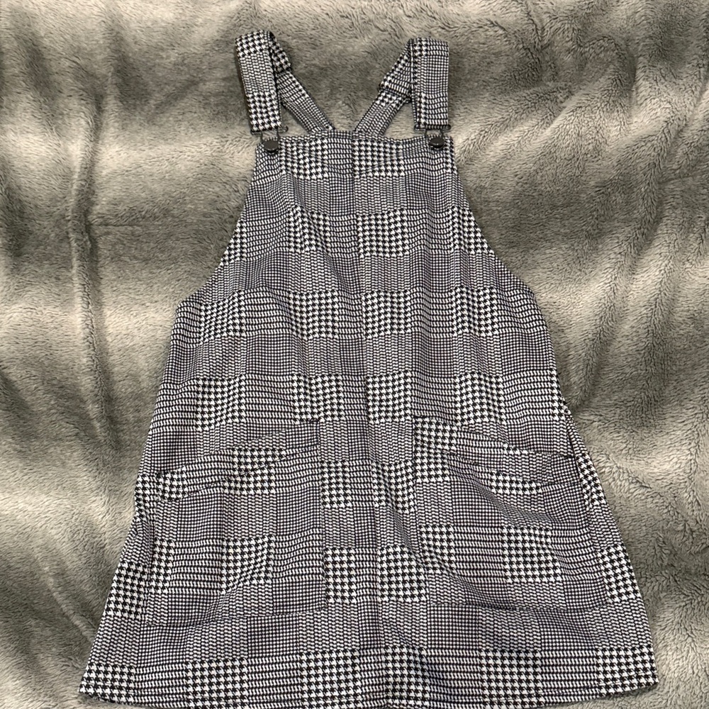 No Boundaries Black and White Checkered Kids Dress